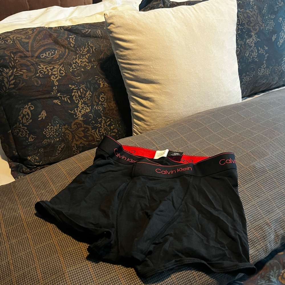 Calvin Klein Black Boxer Briefs with Red Accents